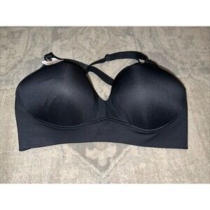 WARNERS BLACK PADDED BRA WIRELESS CRISS CROSS STRAP 38DD New